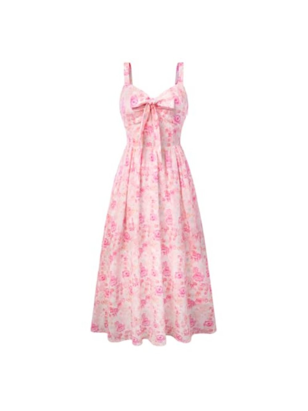 Floral Summer Dress Tie Front Sweetheart Neckline Sleeveless Wedding Guest with